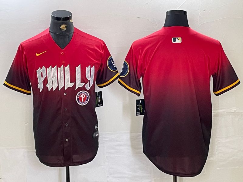 Men Philadelphia Phillies Blank Red City Edition Nike 2024 MLB Jersey style 2->->MLB Jersey
